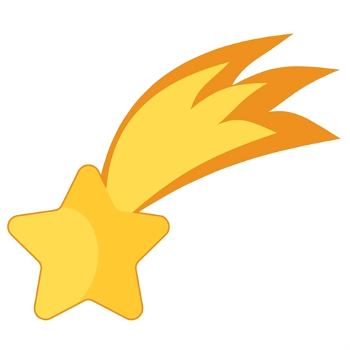 Space Explorers Theme Glow Trail Shooting Star Transparent Sticker